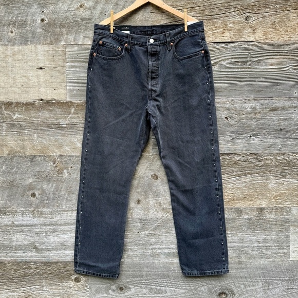 NWT Levi's 501 High Waist Premium Denim Cotton Radical Relic Black 34 30 Gift - Picture 3 of 16